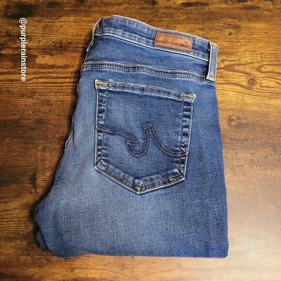 AG Adriano Goldschmied Jeans 27 R Middi Ankle Mid Rise Legging Medium Dark Wash - Picture 3 of 12